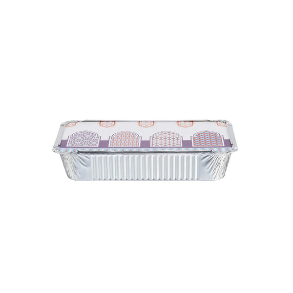 Eid Special Theme Aluminium Container 890 ML (Base (210x140x38 mm) + Lid)-1000 Pieces