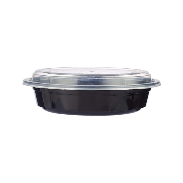 Black Base Round Container 16 Oz+LID
