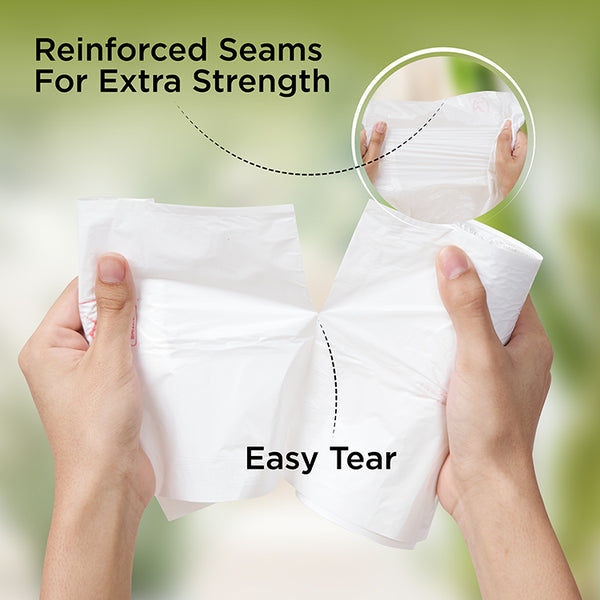 White Dust Bin Bag Roll 45*55 cm-30 Roll - hotpack.bh