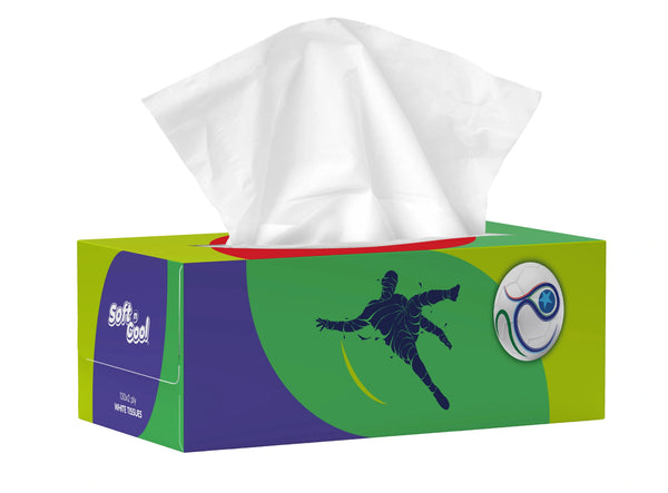 Soft n Cool World Cup Edition Facial Tissues | 130 Sheets x 2 Ply | 30 Boxes