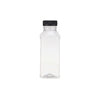 Plastic Square Bottle with Black Cap
