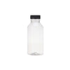 Plastic Square Bottle with Black Cap