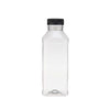 Plastic Square Bottle with Black Cap