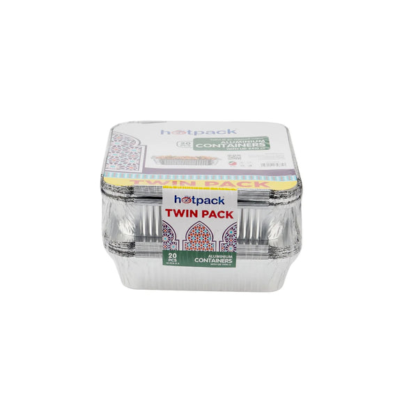 Aluminum Twin Pack Food Storage Container Silver