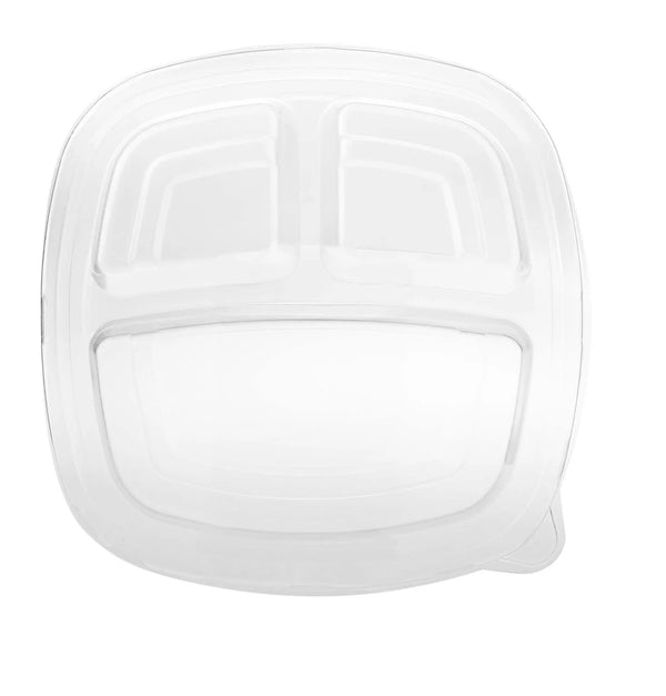 Bio-Degradable Deep 9 Inch 3-Compartment Container