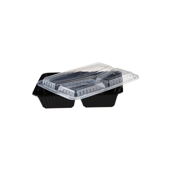 Black Base Rectangular 3 Compartment Container