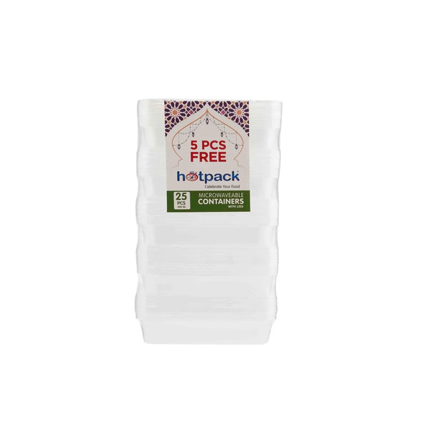 Clear Microwavable Container 500ml Value Pack 25 Pieces