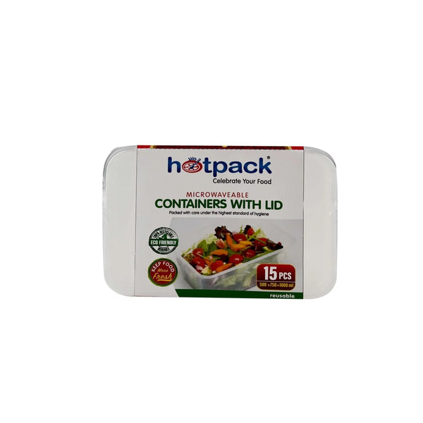 Clear Microwaveable Container Combo Pack 500ml + 750ml + 1000ml