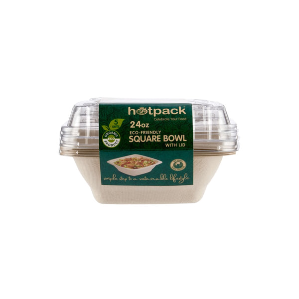 Eco - Friendly Square Container With Lid - hotpackwebstore.com - Bio - Degradable Bowls