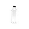 Plastic Square Bottle with Black Cap
