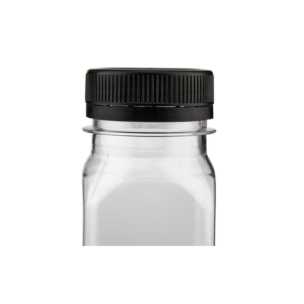 Plastic Square Bottle with Black Cap - hotpack.bh