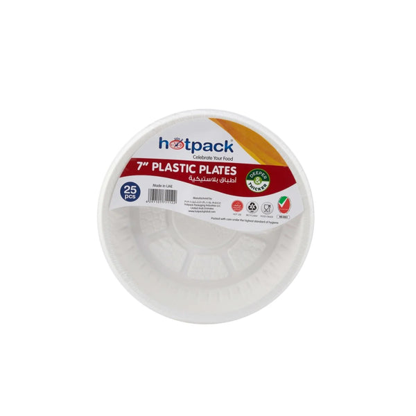 Round Plastic Plate White 7 Inch