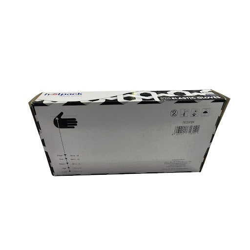 Plastic Black Elastic Gloves Medium