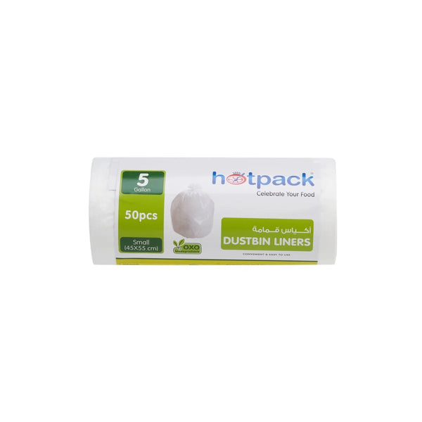 White Dust Bin Bag Roll 45*55 cm-30 Roll - hotpack.bh