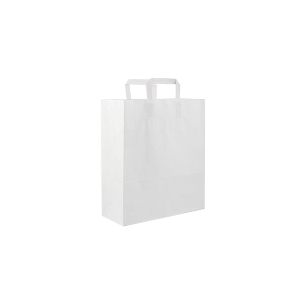 White Paper Bag Flat Handle