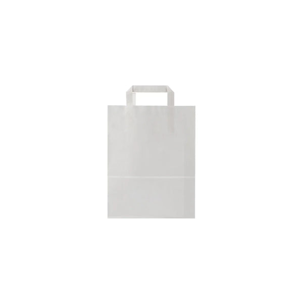 White Paper Bag Flat Handle