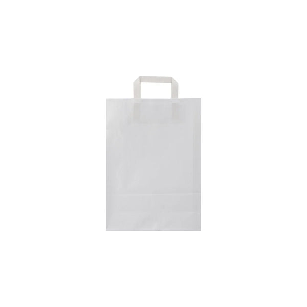 White Paper Bag Flat Handle