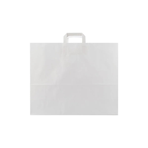 White Paper Bag Flat Handle