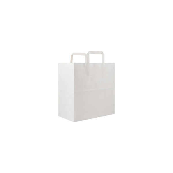 White Paper Bag Flat Handle