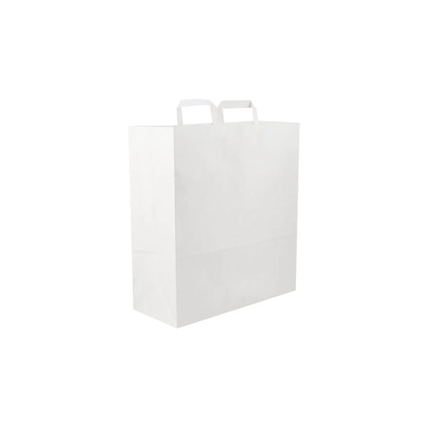 White Paper Bag Flat Handle