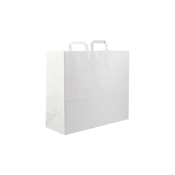 White Paper Bag Flat Handle