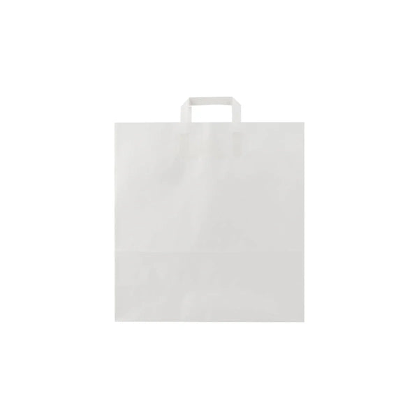 White Paper Bag Flat Handle