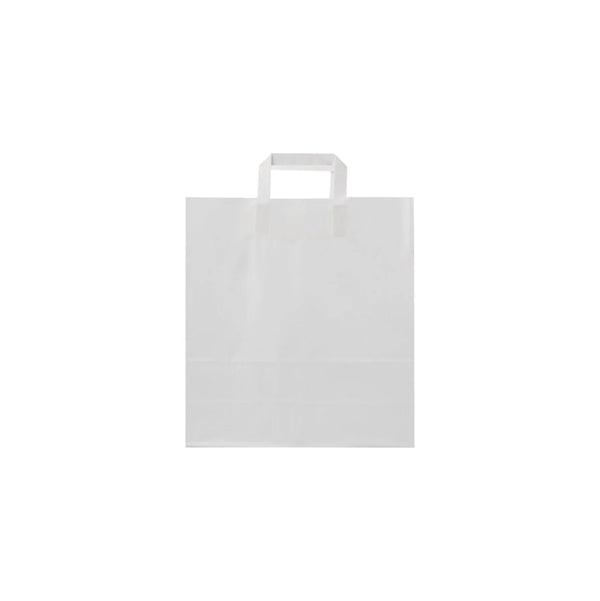 White Paper Bag Flat Handle