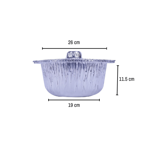 100 Pcs Pot Containers With Hood - 29 Cm - hotpack.bh
