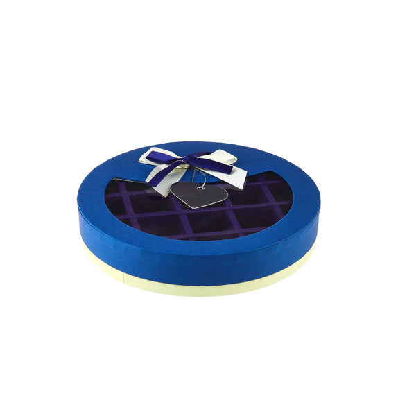 48 Pieces Round Blue Chocolate Gift Box 21 Division -19*19*4 cm