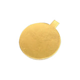 100 Pieces Round Cake Board  With Handle, Gold - 12 cm