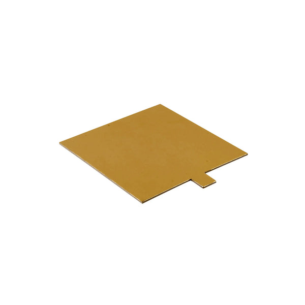 Hotpack | Square Cake Board With Handle, Gold-12x12 Cm | 100Pieces - Hotpack Bahrain