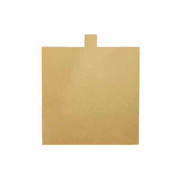 Hotpack | Square Cake Board With Handle, Gold-12x12 Cm | 100Pieces - Hotpack Bahrain