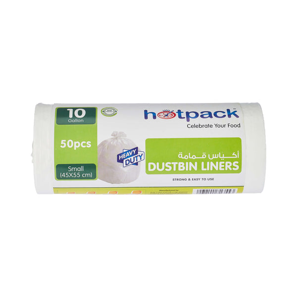White Dust Bin Bag Roll 45*55 cm-30 Roll - hotpack.bh