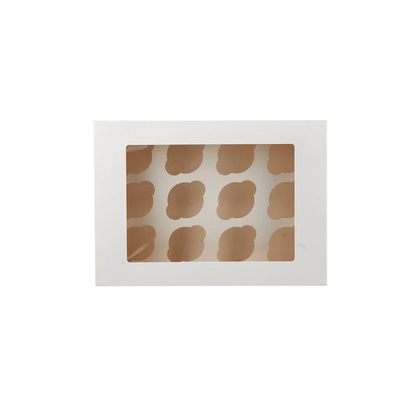 100 Pieces Cup Cake White Window Box