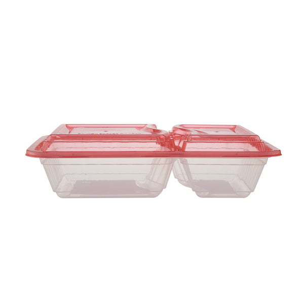 Compartment Clear Microwavable Container with Mixed Color Lid