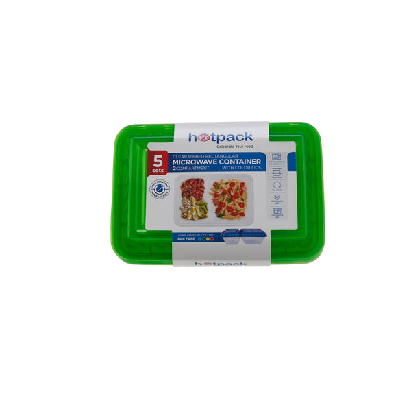 Compartment Clear Microwavable Container with Mixed Color Lid