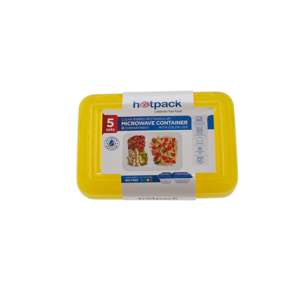 Compartment Clear Microwavable Container with Mixed Color Lid