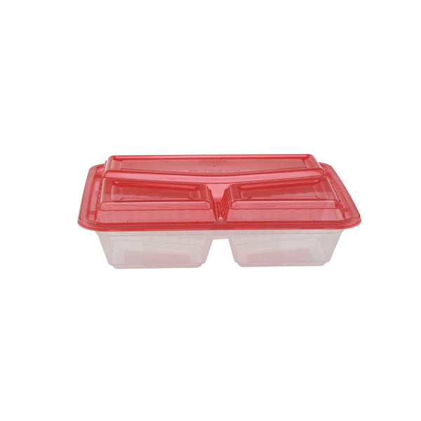Compartment Clear Microwavable Container with Mixed Color Lid