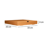 100 Pieces Brown Pizza Box, Large - 330 x 330 mm