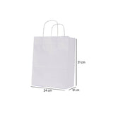 250 Pieces Twisted Handle White Paper Bag 24*12*31 cm