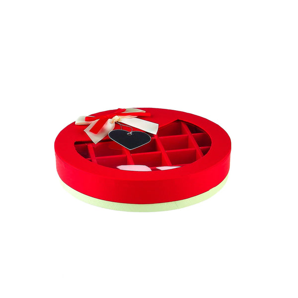 48 Pieces Round Red Chocolate Gift Box 21 Division -19*19*4 cm