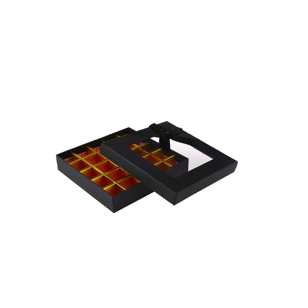 48 Pieces Black Square Chocolate Gift Box 25 Division-20*20*4 cm