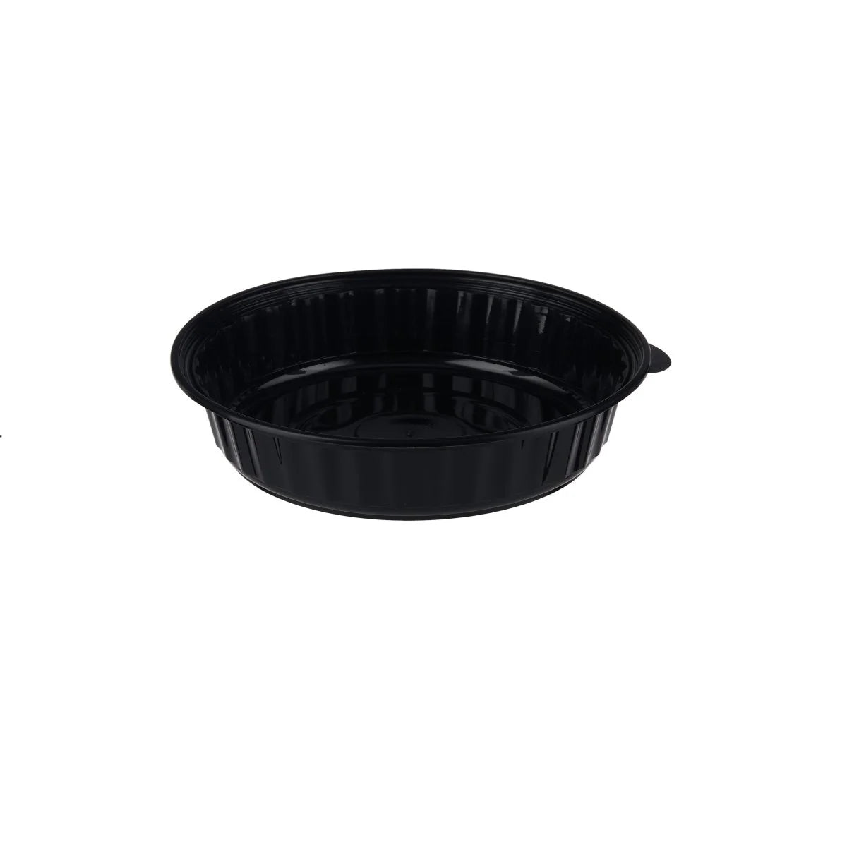 Black Base Round Ribbed Container 48 Oz With Lid-235*235*45 mm 