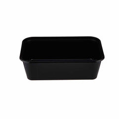 300 Pieces Microwavable Black Heavy Duty Rectangular Container 500 ml