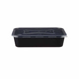 300 Pieces Microwavable Black Heavy Duty Rectangular Container 500 ml