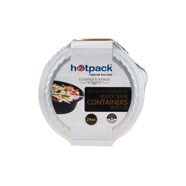8+2 Offer Black Base Round Container 24 oz(10 Pieces)
