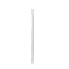 Black Straight 8mm Plastic Straw With Wrap