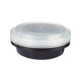300 Pieces Round Black Base Container 24OZ-185*185*40 mm