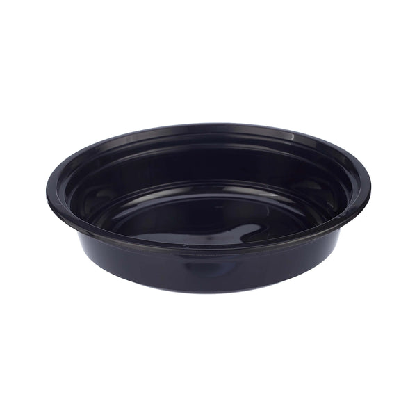 Round Black Base Container with Lid 24 Oz