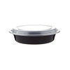 Round Black Base Container with Lid 24 Oz
